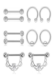 Mode sieraden roestvrijstalen navel navel buik lip tepel wenkbrauw balk ring bal piercing kit body sieraden6075006