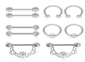 Bijoux de mode en acier inoxydable nombril ventre lèvre mamelon sourcil barre anneau boule Piercing Kit corps Jewelry5235653