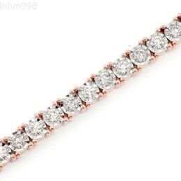 Mode-sieraden Voorraad 925 Sterling Zilver Moissanite Tennisarmband Kristal Ronde Verstelbare Tennis Diamanten Armband