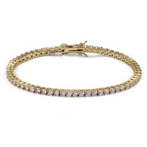 Bijoux de mode Bracelet de tennis Bracelets de créateurs Chaîne en or en argent Diamant Zircon Acier inoxydable pour hommes 3mm 4mm 5mm 6mm chaînes230d