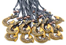 Mode-sieraden Hele 12 stks Tribal Yak Bot Gesneden Nieuw-zeeland Maori Matau Vis Haak Hanger Ketting voor mannen vrouwen039s GIF2794744