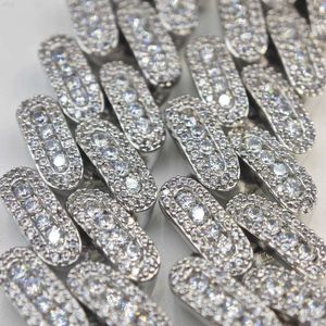 Mode-sieraden Groothandel Hip Hop Bling voor Mannen Kettingen Zilveren Cubaanse Link Ketting Baguette Moissanite Ketting