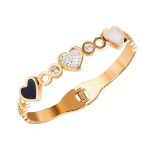 Bijoux de mode femmes bracelets de luxe designer diamant zircone joli coeur mignon géométrique titane bracelets en acier inoxydable