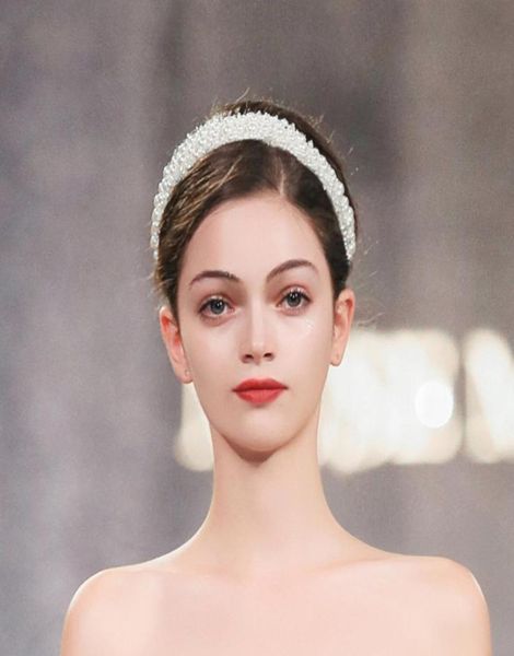 Joyería de moda Mujeres Diseñador Diadema Boda Accesorios para el cabello nupcial Diademas de perlas de lujo Encantos de niña Banda para la cabeza Pretty Stylis1679277