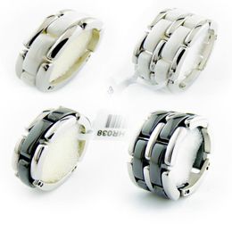 Bijoux de mode Femmes Amour Bague Double rangée et simple rangée Noir Blanc Anneaux en céramique pour femmes Hommes Plus Grande taille 10 11 12 Mariage R244Q