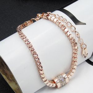 Pulseras de circón de joyería de moda pulseras de cadena de caja de color oro rosa clásico simple para mujeres moda caliente