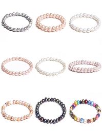 Fashion JewelryBracelets Bracelets de perles d'eau douce naturelle Elegant Baroque Pearles Bracelet perle pour femmes Chaîne élastique Fin2610689
