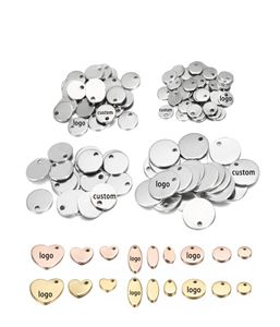 Mode-sieradenCharms 10-50 stuks 6-30 mm roestvrijstalen bedels ronde hond hanger stempelen blanco hangers voor aangepaste kettingen DIY5099407