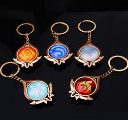 Fashion Jewelrykey Chains Anime Keychain Genshin Impact Element Vision God39s Eye Luminous Inazuma Accessoires Sac Pendant Key 9978189