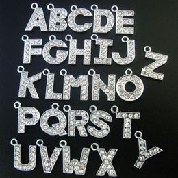 Modeschmuck, 130 Stück, 12 mm, A-Z, Strasssteine, Buchstabenanhänger, Anhänger, DIY-Alphabet, passend für Lederarmband2762