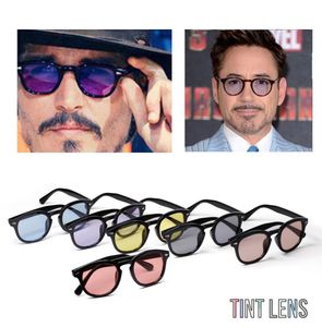 Fashion Johnny Depp Style Gafas de sol redondas Hombres Clear Tinted Tinted Design Party Party Glasses Oculos de Sol Eyewear5930821