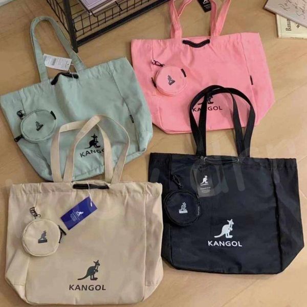 Mode Kangol kangourou sac fourre-tout femmes grande capacité en Nylon étanche solide sac à main moraillon bouton pression Shopping sacs à bandoulière