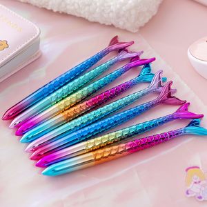 Moda Kawaii Colorido Mermaid Pens Estudiante Estudiante Escribir Regalo Novelty Sirena Ballpoint Ball Papelery School School Office Supplies DH9000