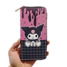 Moda Kawaii Rosa Morado Monedero Gran capacidad Tarjetero Cremallera Bolsa Accesorios Estilos mixtos PU