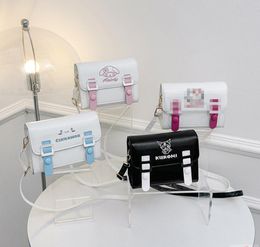 Mode Kawaii Roze Witte Melodie Cinnamoroll PU Vierkante Een Schoudertas Meisje Leuke Zachte Accessoires Berichtentas Met Rits