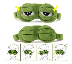 Mode Kawaii voyage sommeil masque pour les yeux 3D triste grenouille rembourré ombre couverture dormir fermé/ouvert yeux drôle masque