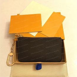 Moda llavero monedero cartera de cuero para mujer carteras cortas tarjetero mujer monedero clásico bolsillo con cremallera con caja JN8899