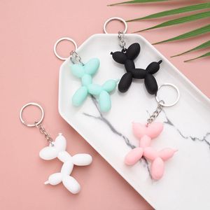 LLavero de moda, llavero de perro con globo bonito, joyería para pareja, llavero creativo de dibujos animados para teléfono móvil, colgante de coche, llaveros divertidos