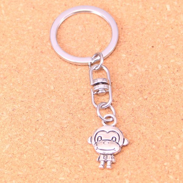 Mode porte-clés 15*27mm double côtés singe pendentifs bijoux à bricoler soi-même voiture porte-clés porte-anneau Souvenir pour cadeau