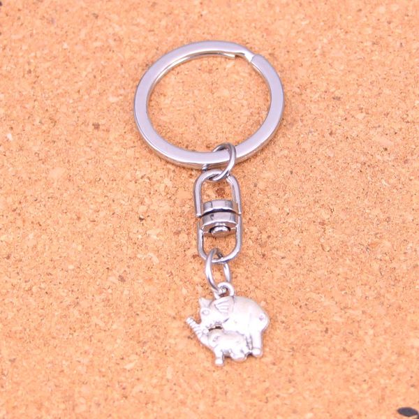 Fashion Keychain 16 * 14 mm Mama et bébé Éléphant Pendants Diy bijouterie Car Chain-Chain Ring Holder Souvenir pour cadeau