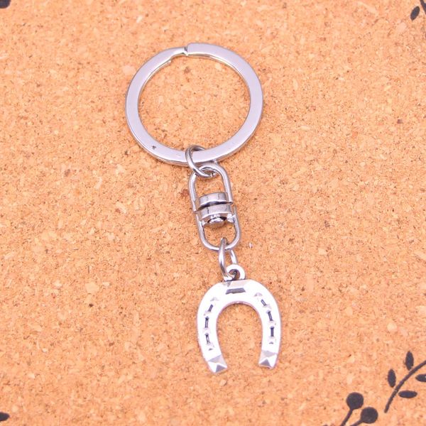 LLavero de moda 21*16mm herradura suerte colgantes DIY joyería coche llavero con anilla soporte recuerdo para regalo