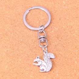Mode porte-clés 21*21mm double face écureuil pendentifs bijoux à bricoler soi-même voiture porte-clés porte-anneau Souvenir pour cadeau