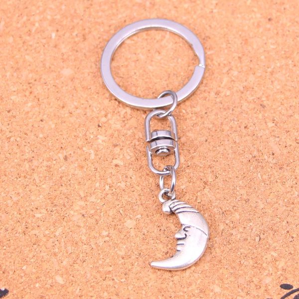 Mode porte-clés 22*13mm dormir lune pendentifs bijoux à bricoler soi-même voiture porte-clés porte-anneau Souvenir pour cadeau