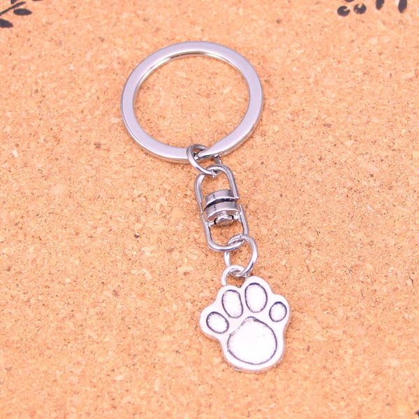 Mode porte-clés 22*17mm chien patte pendentifs bijoux à bricoler soi-même voiture porte-clés porte-anneau Souvenir pour cadeau