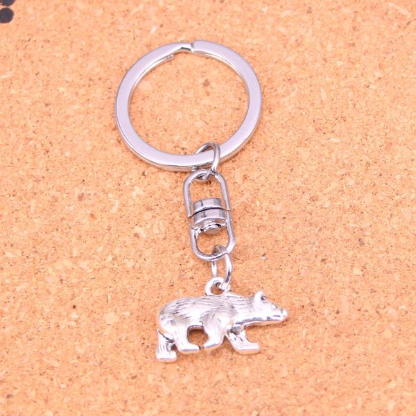 Mode porte-clés 24*15mm ours californie drapeau pendentifs bijoux à bricoler soi-même voiture porte-clés porte-anneau Souvenir pour cadeau