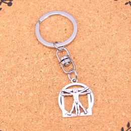 Mode sleutelhanger 26*22 mm da vinci menselijke figuur hangers diy sieraden auto sleutelhanger ringhouder souvenir voor cadeau