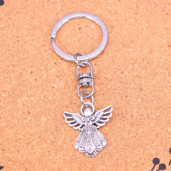 Fashion Keychain 26 * 23 mm Guardian Angel Pendentids Diy bijouterie Car Chain Chain Ring Holder Souvenir pour cadeau