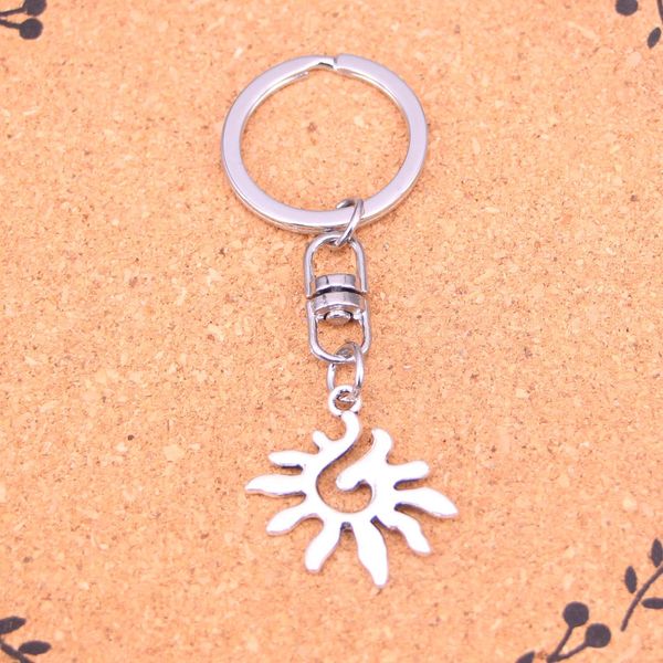 Mode porte-clés 27*20mm soleil pendentifs bijoux à bricoler soi-même voiture porte-clés porte-anneau Souvenir pour cadeau