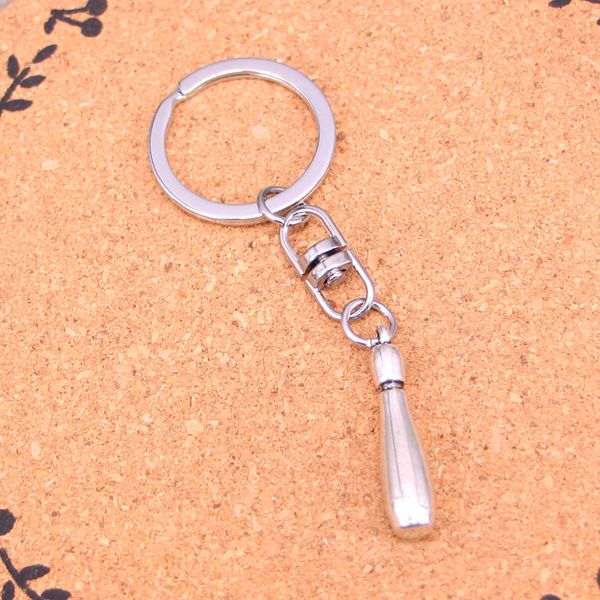 Mode porte-clés 32*7mm quilles de bowling pendentifs bijoux à bricoler soi-même voiture porte-clés porte-anneau Souvenir pour cadeau