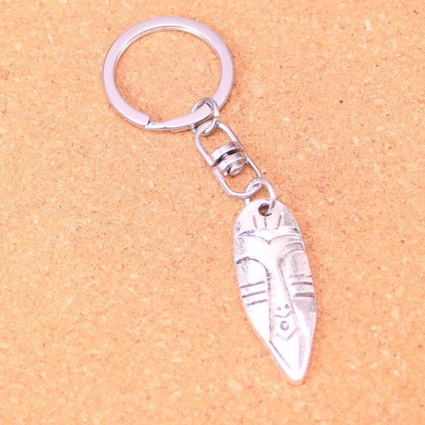 Mode porte-clés 40*15mm tiki masque tribal pendentifs bijoux à bricoler soi-même voiture porte-clés porte-anneau Souvenir pour cadeau