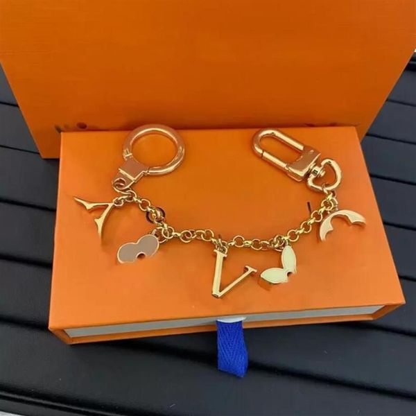 Porte-clés de mode lettre Designer porte-clés en métal porte-clés femmes sac pendentif à breloque Auto Parts321d
