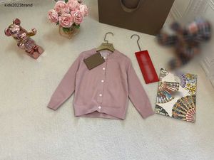 Cardigan à la mode pour enfants, logo brodé sur la poitrine, pull pour enfants, taille 90-160 CM, col rond, veste tricotée pour fille et garçon, Sep20