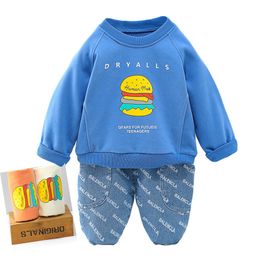 Fashion Kids Katoenen Kleding Sets 1-4 T Baby Jongens Meisjes Cartoon Designer Denim Pak Trui + Jeans = 2 stks/set