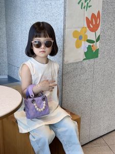Fashion Kids Diamond Quilted Handsbags Girls Candy Color Messager Sac Enfants Perle Perle Sac fourre-tout à un épaule S1408