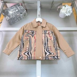 Fashion Kids Jacket Checker Splicing Design Boys Girls Coat Maat 110-160 Babykleding met capuchon Babykleding Designer Lange mouwen Kind Outerwear Jan20