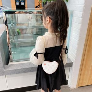 Los niños de la moda aman el corazón mini monedero niños flor impresa billetera lindas niñas accesorios de rayas bolsa PU uno shoudler bolsas F419