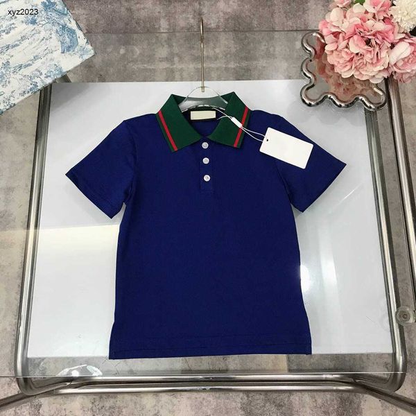 Moda para niños POLO camisa camiseta de verano camiseta para bebé Tamaño 100-150 Logo grabado en hueco botón estampado niño Manga corta Algodón niña solapa camisetas 24Feb20