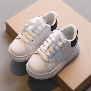 Mode enfants chaussures garçon filles course Sneaker blanc plat enfants décontracté Sport chaussure laçage anti-dérapant chaussures taille 21-36