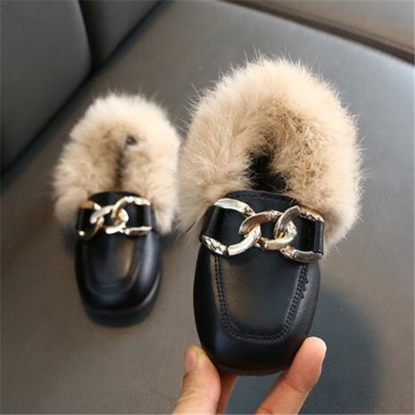 Fashion Kids Shoes Peluche Enfants Loafer Chaussures Filles Princess Party Chaussures Toddler Boys Sneakers occasionnels