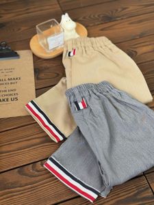 Fashion Kids Stripe Pantalon Designer Boys Double Pocket Elastic Taist Cost Pantal