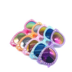 Lunettes de soleil de mode pour enfants Sweet Rhingestone Diamond Sunglasses Enfant UV Protection de plage Lunets