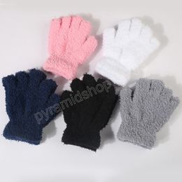 Gants tricotés épais pour enfants, mitaines chaudes d'hiver pour enfants, mitaines extensibles pour garçons et filles, gants solides à doigts fendus