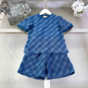 Fashion Kids Suisses de survêtement Designer Boys Summer Blue Set Baby Clothes Taille 100-160 cm 2pcs étoiles T-shirt d'impression et short 24mai 2