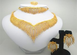 Mode Kingdom Ma Sieraden Set Nigeria Dubai Goldcolor African Bead Jewelry Wedding Sieraden Set African Bridal Wedding Gifts 20118098932