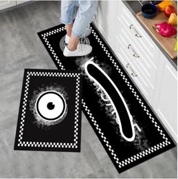 Mode Keuken strip geometrische vloermat tapijt badkamer absorberende mat thuis deur absorberende slaapkamer badkamer tapijt set 20230726
