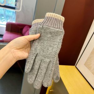 Mode gebreide effen kleur handschoenen ontwerpers voor heren dames touchscreen handschoen winter luxe smartphone vijf vinger wanten
